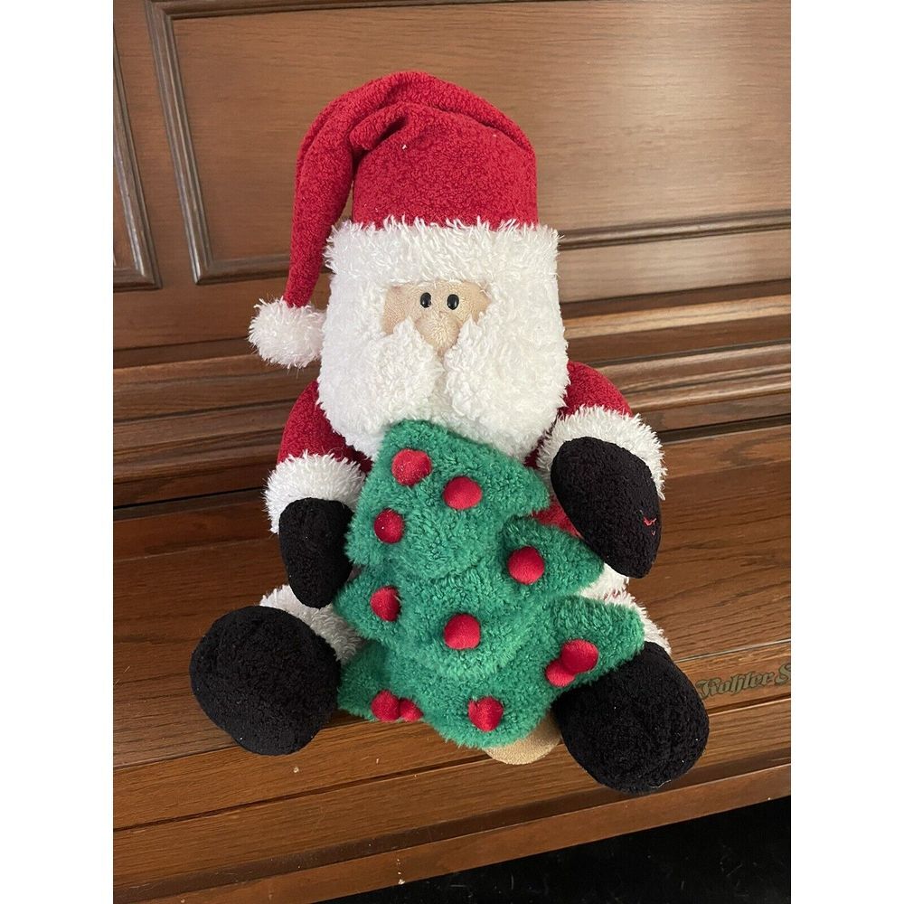 Gund Santa Claus Plush Doll Toy Tree Twinkling Lights to Jingle Bells Retro Vtg